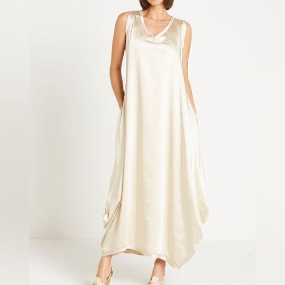 NEW PLANET BY LAUREN G Silk Maxi Dress - Picture 1 of 2